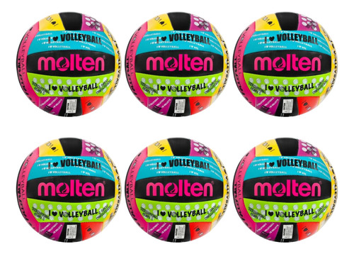 Pack 6 Balones Molten Ms500-luv No. 5 Voleibol De Playa