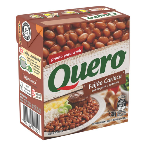Imagem 3 de 5 de Feijão carioca Quero em caixa sem glúten 340 g