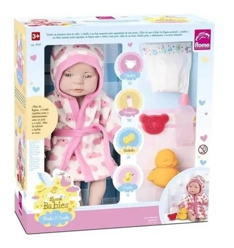 Muñeca Bebe Baño Y Sueño Roma Babies 5057