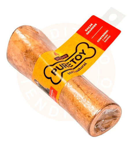 Imagem 2 de 4 de Mordedor Natural Osso Bovino 6-7 Defumado Puretoy M/g