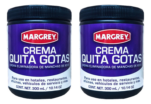 Crema Quita Gotas Vidrio Ventanales 300ml Margrey (2 Piezas)