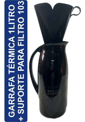 Garrafa Térmica Bule 1000ml + Suporte Filtro Coador Café 103