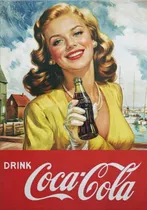 Comprar Letrero Coca Cola Drink Cocacola Mujer Retro Vintage Cuadro