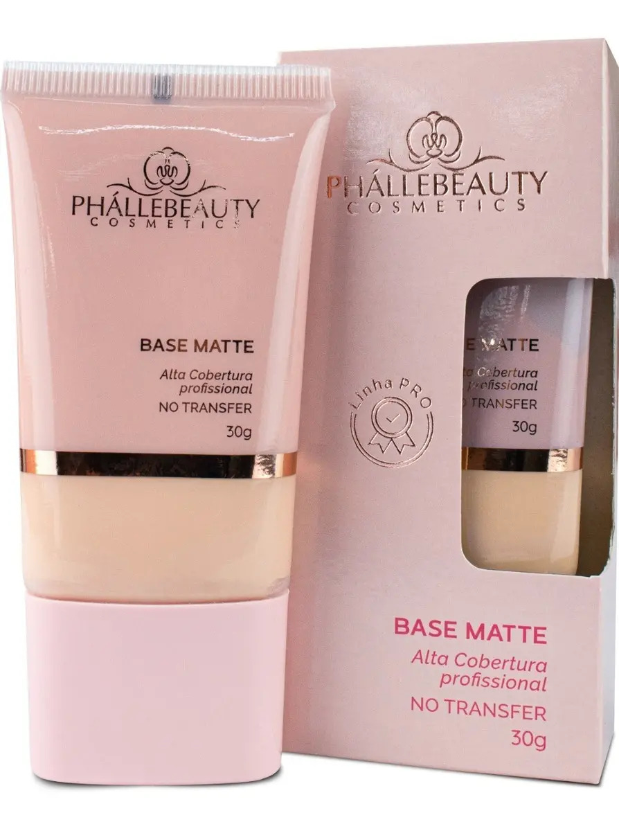 Base Matte Alta Cobertura Phallebeauty 30g Tonalidade 3