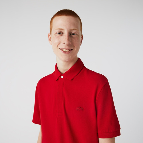Chomba Lacoste Paris Hombre Polo Regular Fit Algodón Rojo