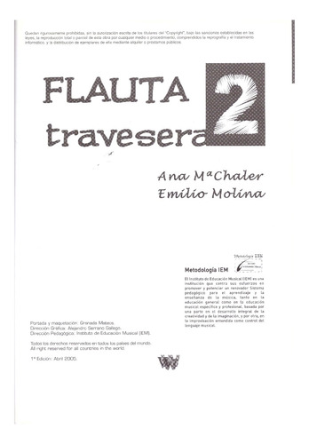 Flauta Travesera 2: Grado Elemental.
