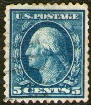 Estados Unidos Sello Usado George Washington X 5c. Año 1908