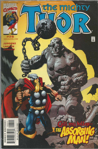 The Mighty Thor N° 26 -  36 Páginas Em Inglês - Editora Marvel - Fprmato 17 X 25,5 - Capa Mole - 2000 - Bonellihq Cx03b Maio24