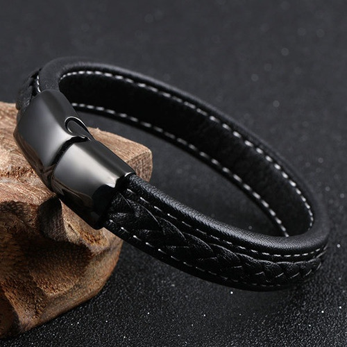 Imagen 4 de 4 de Brazalete Cuero Legado, Acero