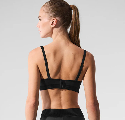 Alo Yoga Airlift Line Up Bra Top Deportivo Negro Airlift Line Up Bra M