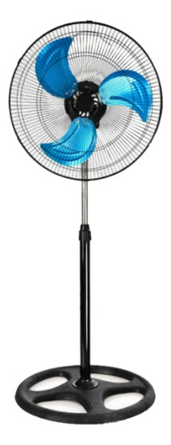 Ventilador De Pie Metal Azul 3 Aspas 3 Velocidades