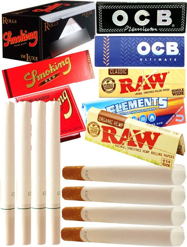Imagen 6 de 9 de Rolling Paper Paquete De Hojas Variadas Ocb Raw Celulosa Etc