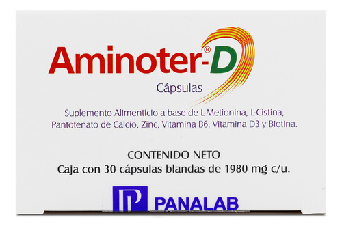 Aminoter D Suplemento Anticaída De Cabello Vitamina D 30cap
