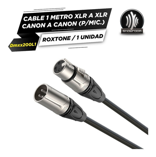 Imagen 3 de 6 de Cable Microfono Xlr (canon) Standard 1m Roxtone Dmxx200l1