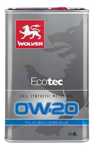 Aceite Wolver Ecotec 0w20 X 4 Lts Argo Cronos Onix Traker