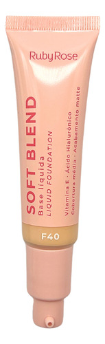 Base de maquiagem líquida Ruby Rose Base Líquida HB-M301 Base Base Líquida Soft Blend tom f40 - 30mL 30g