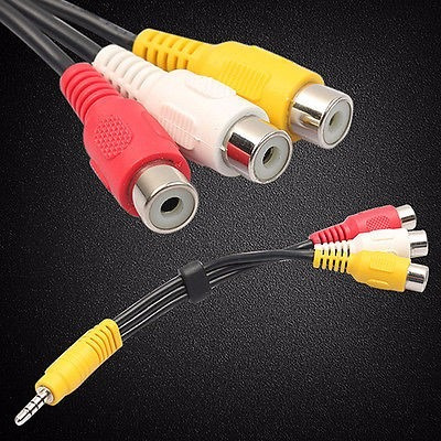 Mini Cable 3.5 A 3 Rca Hemb Plug Cable Adaptador Audio Video