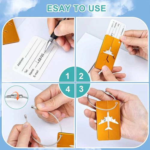 T, 9pcs Etiquetas Equipaje Con Tarjeta For Información