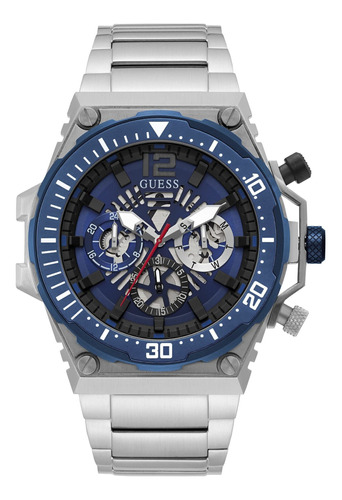 Reloj Hombre Guess Gw0324g1 Cuarzo Pulso Plateado En Acero