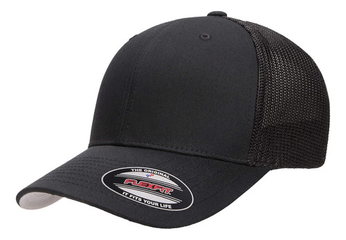 Gorra Trucker Flexfit Hombre, Talla Única, Color Negro