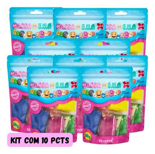 Kit 10 Pacotes Massinha De Eva Make+ 10 Cores Lembrancinha | MercadoLivre