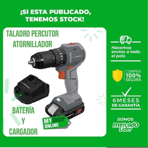 Taladro Percutor Atornilla 20v Brushless +1 Batería+cargador