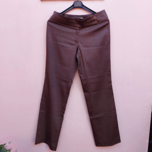 Pantalon Portsaid Satinado Elastizado Marron Mujer Talle 40