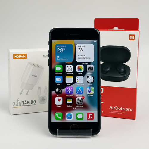 Iphone 7 256gb Funcionando C/fone Bt E Entrega Rápida Preto-fosco (Usado)