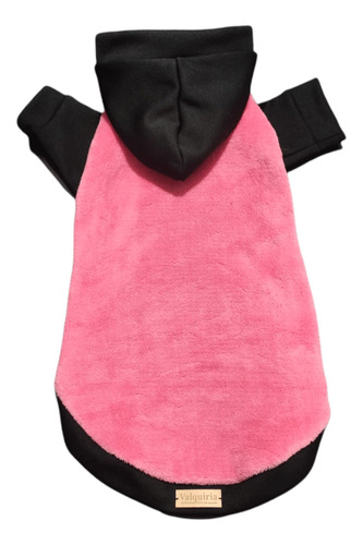 Buzo Simil Piel Capucha Perros Mascotas Salchichas Rosa Chicle