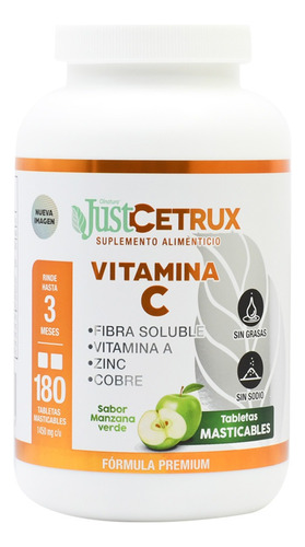 Vitamina C + Zinc Justcetrux 180 Tabletas