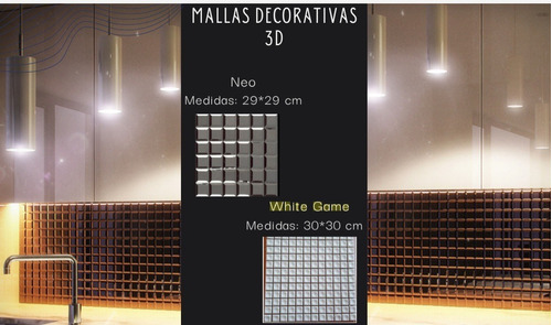 Disu Malla Mosaico Decorativa 3d Neo-plateado Satinad 29x29 