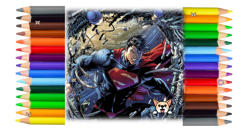 15 Libros Para Colorear Super Man + 15 Cajitas De Colores 12