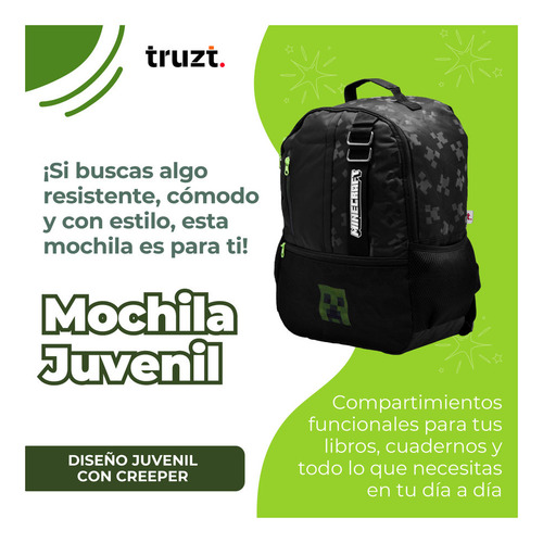 Mochila Juvenil Microsoft Minecraft 26 L