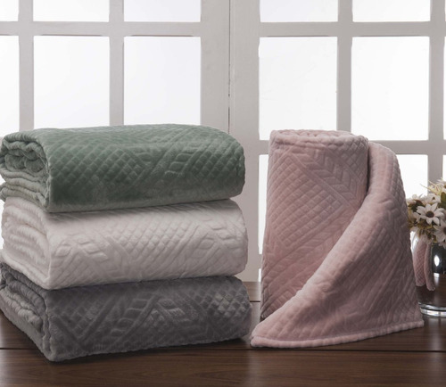 Cobertor Manta Davos Luxo Antialérgica Solteiro - Premium Cor Cáqui Desenho Do Tecido Liso
