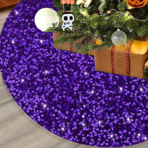 Falda For Árbol De Navidad De Color Morado 122 Cm