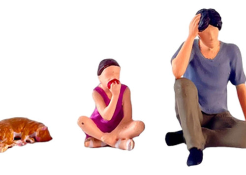 Modelo De Hombre Y Niña Sentado, Modelo De Personas