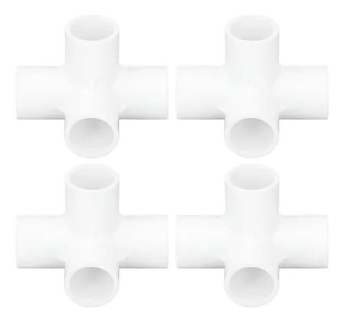 10 Conectores De 4 Vías De PVC De 20 Mm – Resistentes Y Reutilizables Para Invernaderos, Estanterías Y Estructuras De Jardín