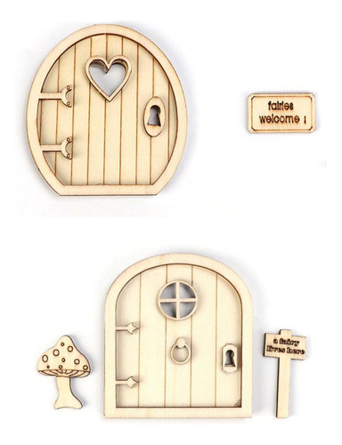 Diy Acessórios 3d Elfo De Fadas De Madeira Conjunto Porta B