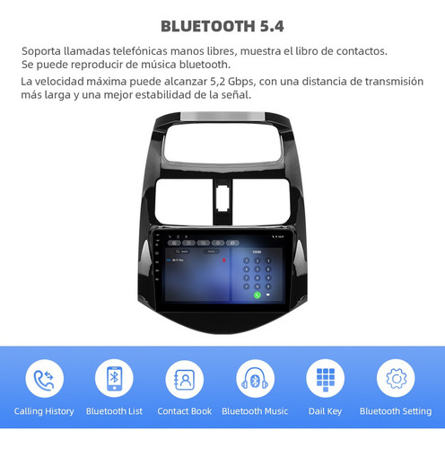 Dh1 Estéreo 4+64g 4k Para Chevrolet Spark 2009-2014 Wifi6