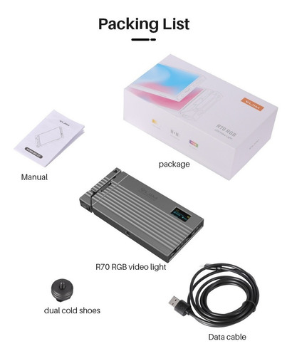 Imagen 8 de 10 de Iluminador Luz Led Rgb Vijim R70 Bateria 5000mah Brazo Magic