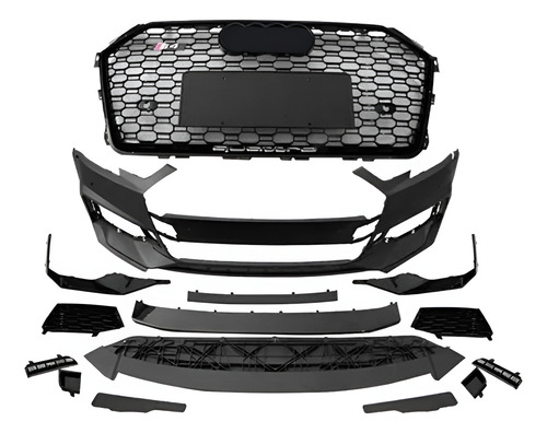 Parachoque Rs4 Para Audi A4 2016 2017 2018 2019 2020 B9 Kit Cinza-escuro