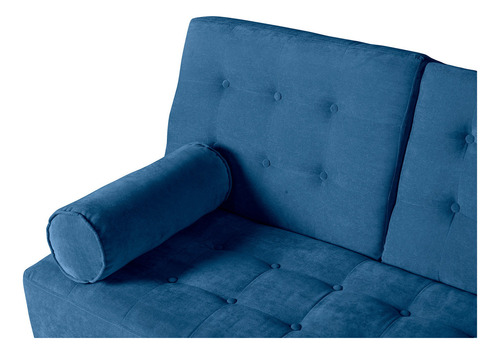 Sofá Cama Zambroni Makora Essentials De Velvet Con Portavaso Color Azul