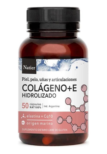 Colágeno + Coq10 + Vitamina E Piel Pelo Uñas Natier 50cap