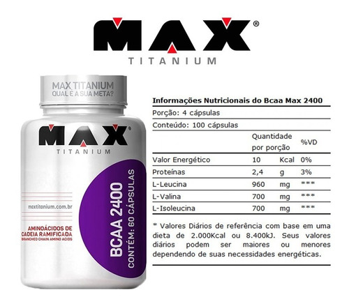 Bcaa 2400 100 Caps - Max Titanium | Mercado Livre