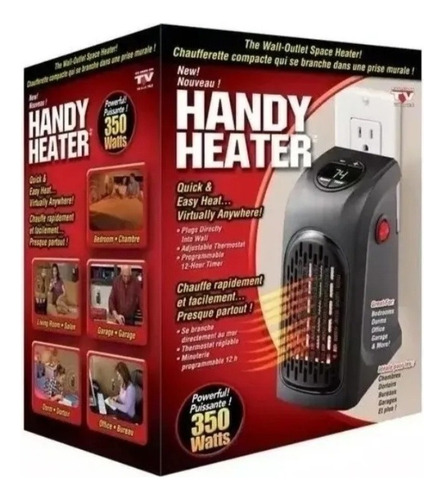 Calefactor Ambiental Portatil Invierno 400w Color Negro