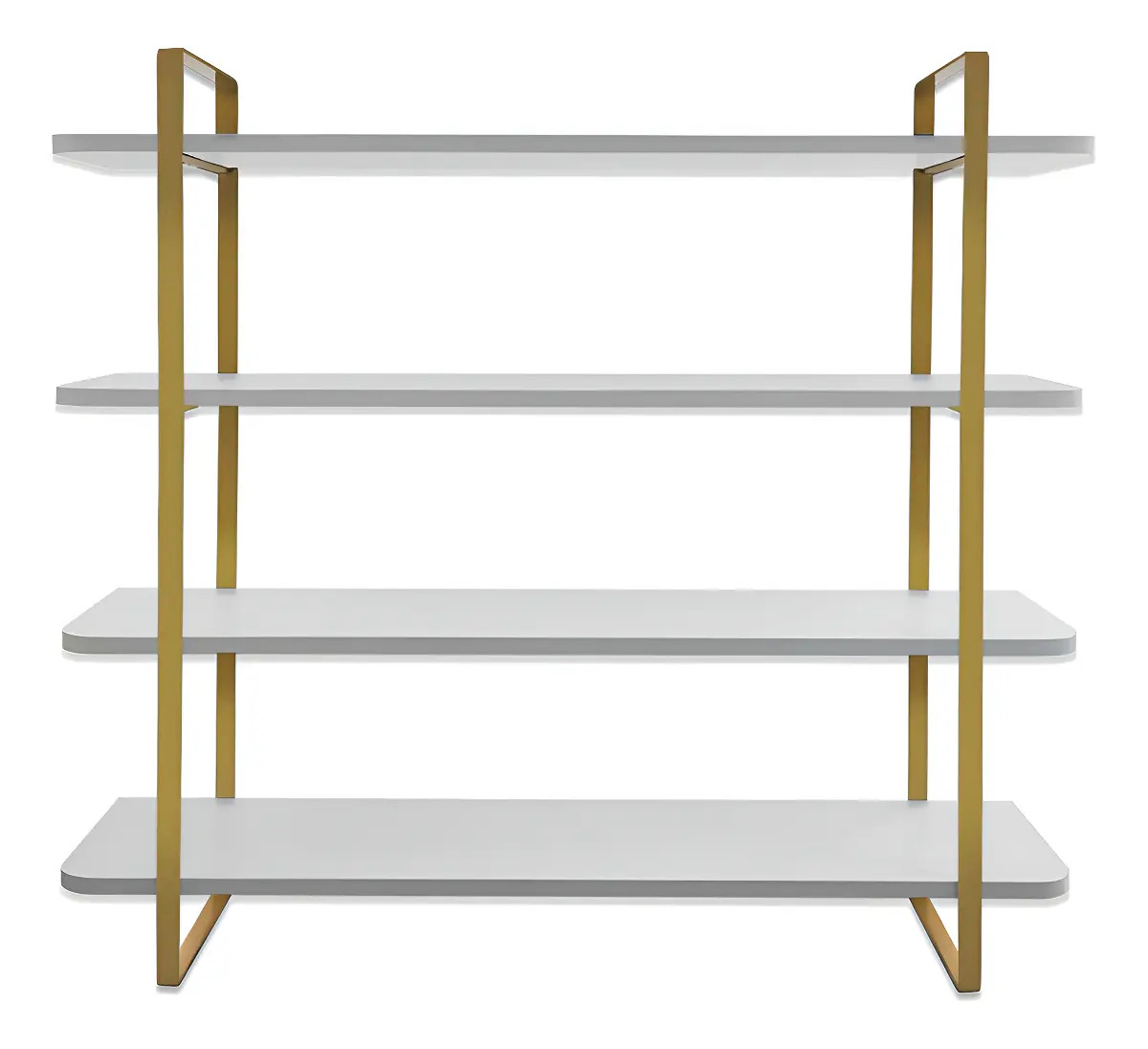 Prateleira Multiuso Arnad Design Industrial Cor Dourado/branco