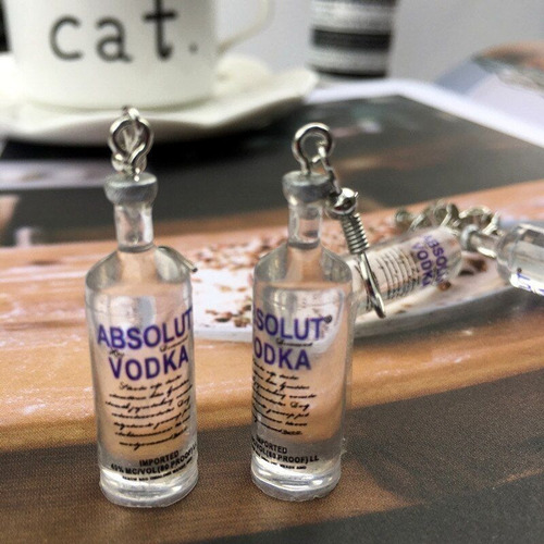 Aretes Botella Absolut Vodka Moda Kawaii Miniatura Mod.j409