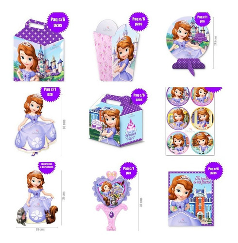 Princesa Sofía Platos Desechables Pasteleros Fiesta Sof0m1