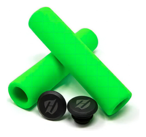 Puños Para Bicicleta Mtb Silicon Hunter Xc3 Color Verde