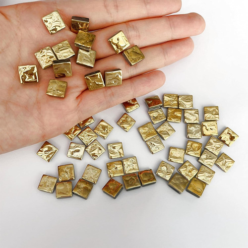 100 Azulejos De Mosaico Espejo Dorado, Mini Espejos Cua...